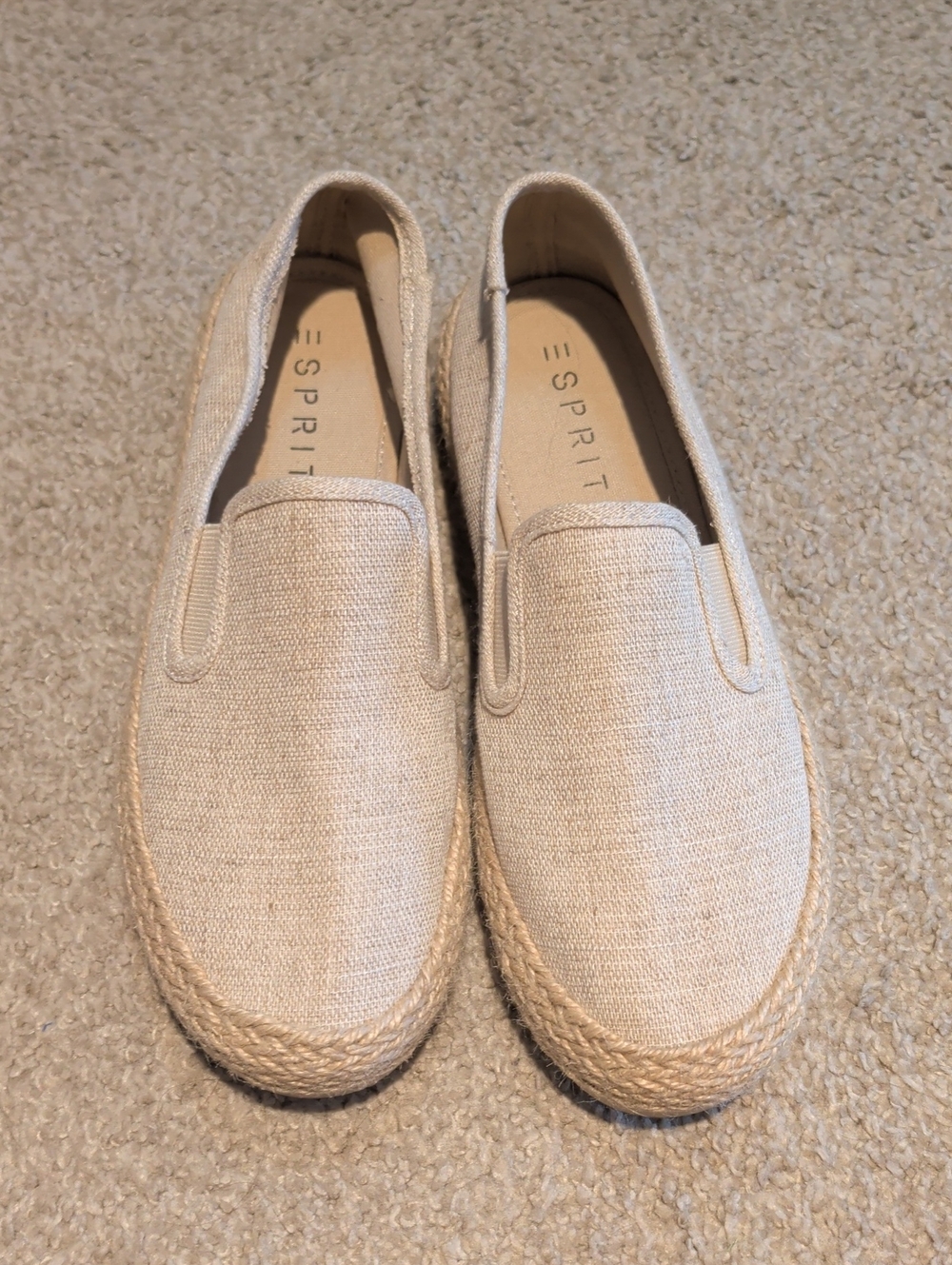 🪴 ESPRIT 🪴 Slip-On Espadrilles in Natural Beige WOMEN'S sz 8